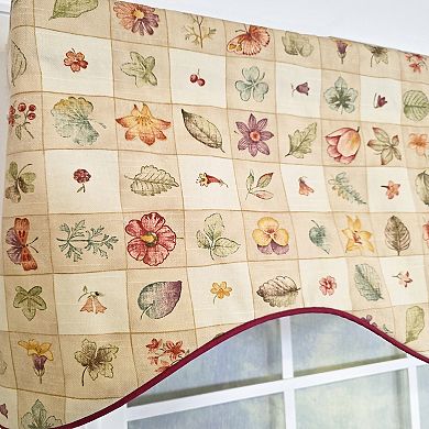Botanical Cornice Valance - Cotton with Ivory Lining