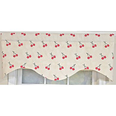 Cotton Cherry Dance Glory Fully lined Windows Rod Pocket Valance