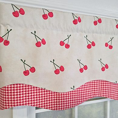 Cotton Cherry Dance Glory Fully lined Windows Rod Pocket Valance