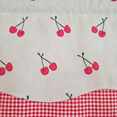 Cotton Cherry Dance Glory Fully lined Windows Rod Pocket Valance