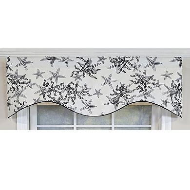 She Shells Banded Valance Collection - Cotton with Ivory Lining