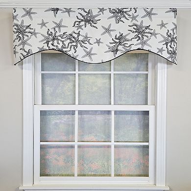 She Shells Banded Valance Collection - Cotton with Ivory Lining
