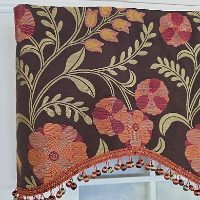 Lady Diane Cornice Valance Brown with Multicolor Tassel Trim Cotton