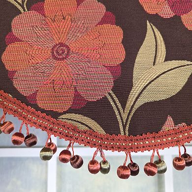 Lady Diane Cornice Valance Brown with Multicolor Tassel Trim Cotton