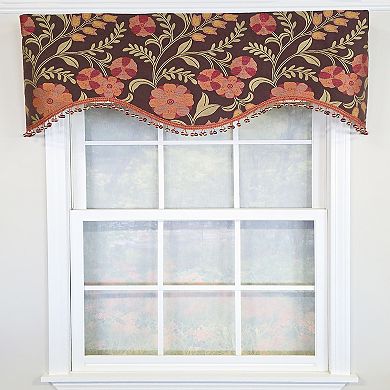 Lady Diane Cornice Valance Brown with Multicolor Tassel Trim Cotton