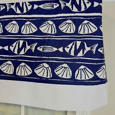 She Shells Banded Valance Collection - Cotton with Ivory Lining