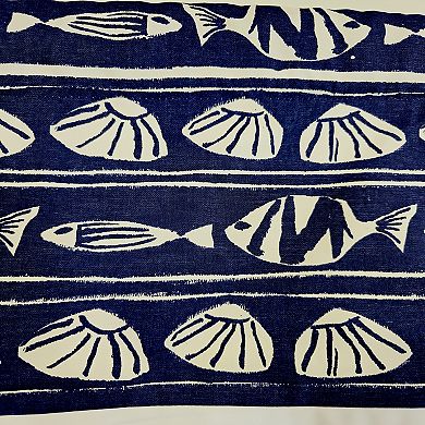 She Shells Banded Valance Collection - Cotton with Ivory Lining