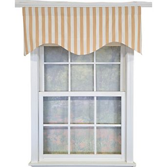 Playa Stripe Cornice Traditional Valance Tan Cotton Lined