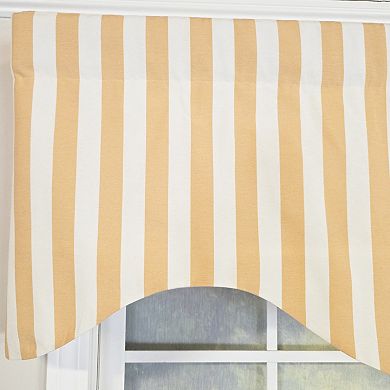 Playa Stripe Cornice Traditional Valance Tan Cotton Lined