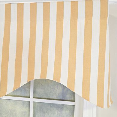 Playa Stripe Cornice Traditional Valance Tan Cotton Lined