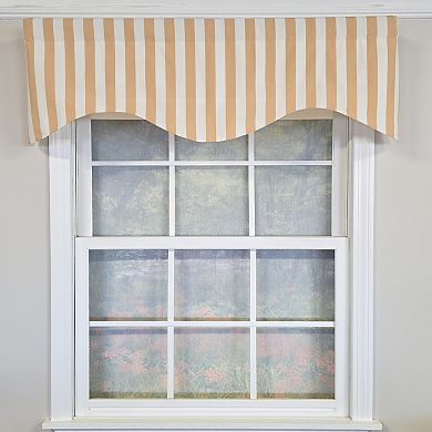 Playa Stripe Cornice Traditional Valance Tan Cotton Lined