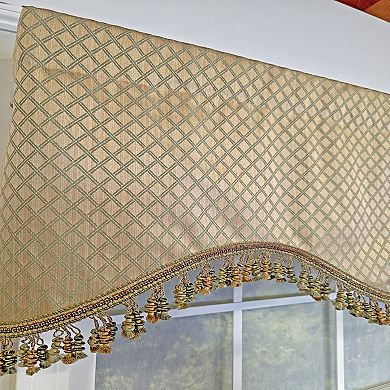 Cotton Diamonds Cornice Fully lined Windows Rod Pocket Valance