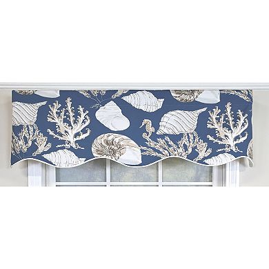 Cotton Seascape Provance Fully lined Windows Rod Pocket Valance