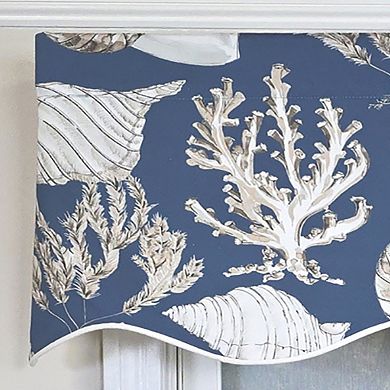 Cotton Seascape Provance Fully lined Windows Rod Pocket Valance