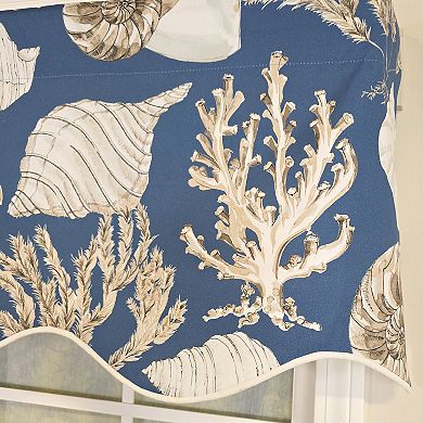 Cotton Seascape Provance Fully lined Windows Rod Pocket Valance