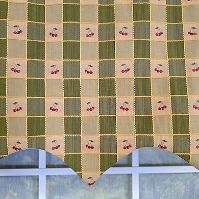 Cotton Cherry Squares Regal With Poly/Cotton lining Rod Pocket Valance