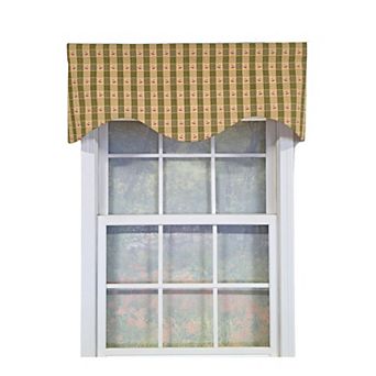 Cotton Cherry Plaid Cornice Fully lined Windows Rod Pocket Valance