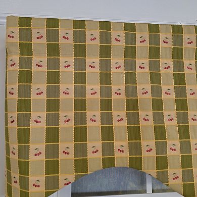 Cotton Cherry Plaid Cornice Fully lined Windows Rod Pocket Valance