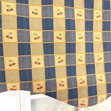 Cotton Cherry Squares Regal With Poly/Cotton lining Rod Pocket Valance