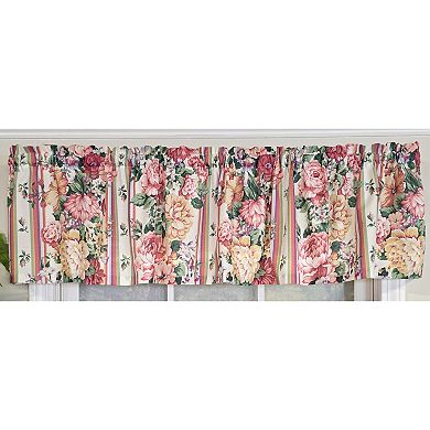 Cotton Flower Lane Tailored Unlined Windows Rod Pocket Valance