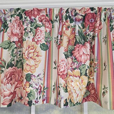 Cotton Flower Lane Tailored Unlined Windows Rod Pocket Valance