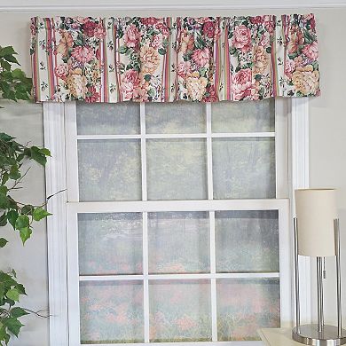 Cotton Flower Lane Tailored Unlined Windows Rod Pocket Valance