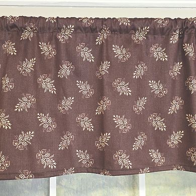 Cotton Pine Cones Tailored Unlined Windows Rod Pocket Valance