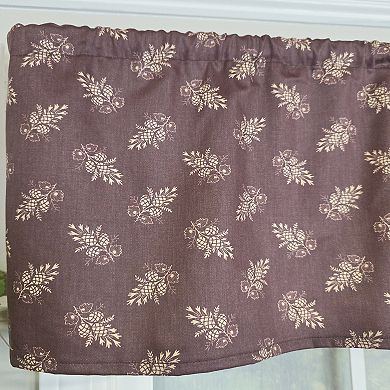 Cotton Pine Cones Tailored Unlined Windows Rod Pocket Valance