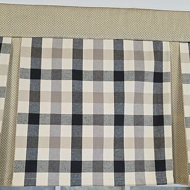 Cotton Bison Check Pleated Unlined Windows Rod Pocket Valance