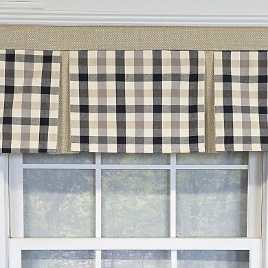 Cotton Bison Check Pleated Unlined Windows Rod Pocket Valance
