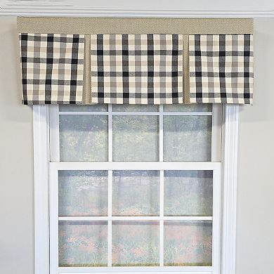 Cotton Bison Check Pleated Unlined Windows Rod Pocket Valance