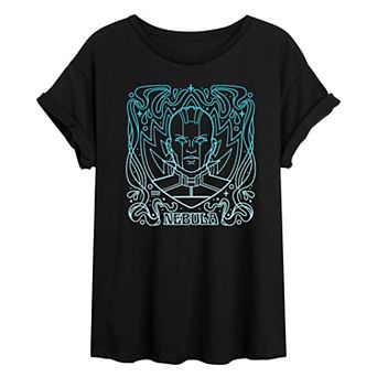 Juniors' Marvel Nebula Nouveau Oversized Tee