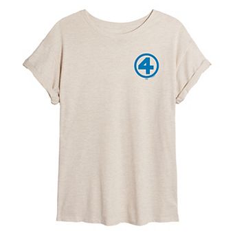 Juniors' Marvel The Fantastic Four Logo Oversized Tee