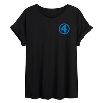 Juniors' Marvel The Fantastic Four Logo Oversized Tee