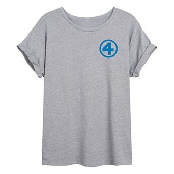 Juniors' Marvel The Fantastic Four Logo Oversized Tee