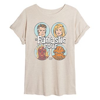 Juniors' Marvel The Fantastic Four Distressed Oversized Tee