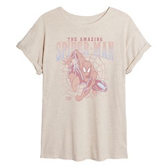 Juniors' Marvel The Amazing Spider-Man Distressed Oversized Tee