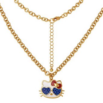 Womens Sanrio Hello Kitty Americana Pendant Necklace
