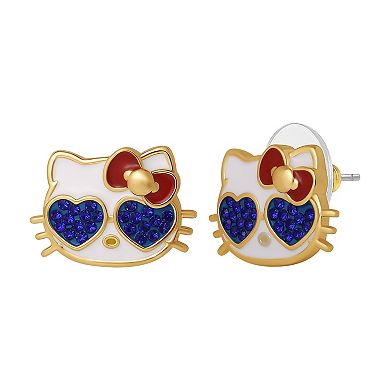 Sanrio Gold-Tone Hello Kitty Americana Stud Earrings