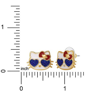 Sanrio Gold-Tone Hello Kitty Americana Stud Earrings