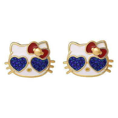 Sanrio Gold-Tone Hello Kitty Americana Stud Earrings