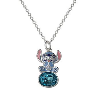 Womens Disney's Stitch Crystal Pendant Necklace