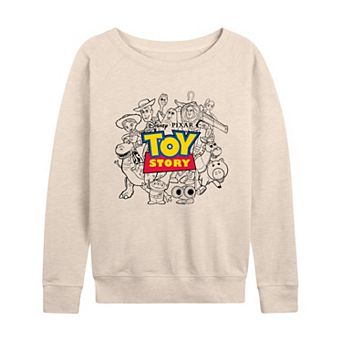 Women's Disney / Pixar's Toy Story Group Collage French Terry Long Sleeve Tee
