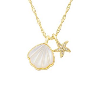 Isla & Alex Mother-of-Pearl & Starfish Charm Pendant Necklace