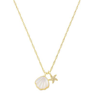 Isla & Alex Mother-of-Pearl & Starfish Charm Pendant Necklace