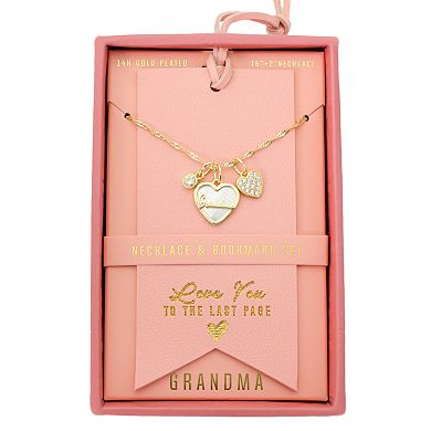 Isla & Alex Cubic Zirconia "Grandma" Heart Pendant Necklace