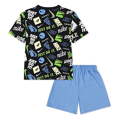 Boys 4-7 Nike "Just Do It." Printed Short Sleeve T-Shirt & Athletic Shorts 2-Piece Set
