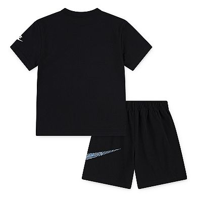 Boys 4-7 Nike Short Sleeve Oversized Graphic T-Shirt & Athletic Shorts 2-Piece Set