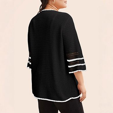 Plus Size Womens Clothing Lightweight Knit Cardigan