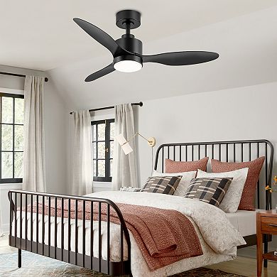 42" Modern Fan, 3-Color Light, 3-Blade, Remote, 6 Speeds, Timer, Reversible DC Motor